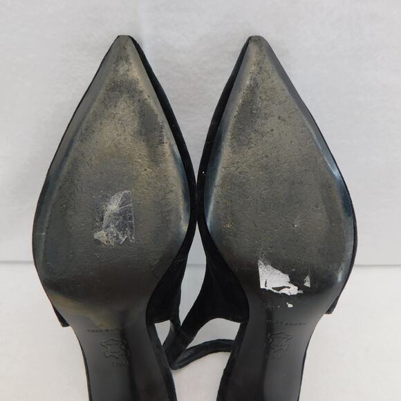 Tory Burch Women's Black Eleanor Velvet Slingback Pumps - Size 7.5 Shoes - Picture 13 of 14